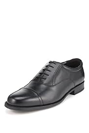 Wide Fit Leather Toe Cap Lace Up Shoes