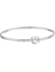 Sterling Silver Love Knot Catch Bangle Bracelet, 8"