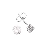 14K White Gold 1 ct. Cubic Zirconia Earring Studs