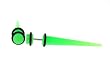 Fake Acrylic Taper - Green - 16g Wire Stud - 2 Gauge - 43.75mm Length - Sold as a Pair