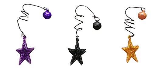 Primitives By Kathy Mini Halloween Stars & Bells Glitter Ornaments Set of 9 Primitives By Kathy Mini Halloween Stars & Bells Glitter Ornaments Set of 9