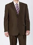 Kilburne & Finch Brown Neat Tick 2-Button Center-Vented Suit with Pleated Pant