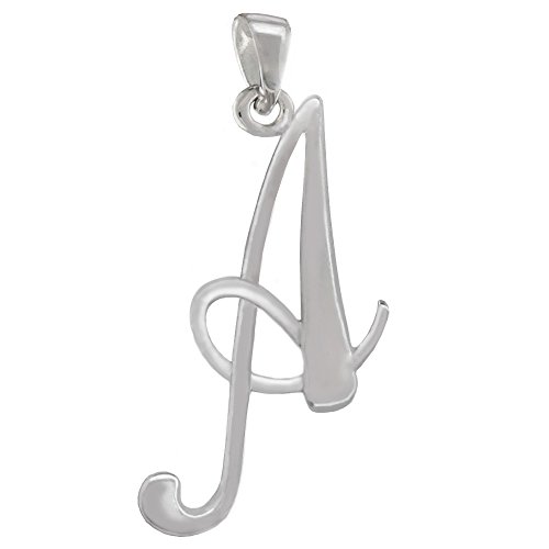 Classic Script Initial Pendant Sterling Silver 925 (Letters A-Z Available)