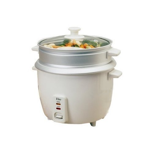 Elite Gourmet 10-Cup Rice Cooker with Steam Tray– ERC010ST