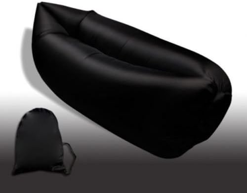 InkTonerBox Black Outdoor Inflatable Beach Lounger Lazy Sleeping Folding Sofa Laybag Air Bed Camping Sleep Bag