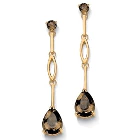 Smoky Quartz 18k over sterling silver Earrings