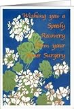 White Geraniums 'Knee Surgery Good Wishes' Card Card