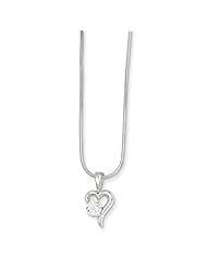Sterling Silver 18in CZ Pendant & Chain Necklace. Metal Wt- 6.01g