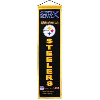 Pittsburgh Steelers Super Bowl X Champions Heritage Wool Banner (Quantity of 1)
