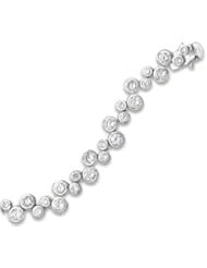 CleverSilvers 7 Inch Rhodium Plated Cz Bubble Bracelet