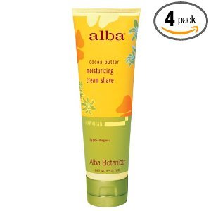 Alba Cocoa Butter Moisturizing Cream Shave, 5-Ounce Tubes (Pack of 4)
