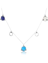 Judith Jack "Coins" Sterling Silver, Marcasite and Multi-Colored Strand Necklace, 42"