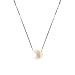 DACHMA Silver Plated Necklace Chain White Simulated Single Pearl Pendant Necklace,18Inch