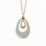 ALEXIS BITTAR LUCITE- Double Organic Hoop Pendant
