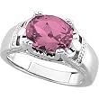 14K White Gold Pink Tourmaline Ring