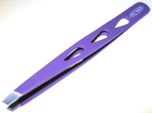 Pro-Eye Brow Tweezers w/ Holes (Purple)