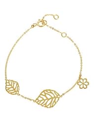 Leaf & Flower Design Bracelet 14K Yellow 650116