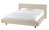 Skyline Furniture Byron Street Platform Queen Bed Upholstered in Premier Microsuede, Oatmeal