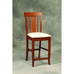 The Slat Back Bar Stool (Medium Oak) (46.75H x 17.25W x 20.75D) by Stacks and Stacks