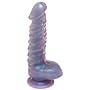 California Exotics Crystal Cote Dildo, Purple, 7 Inches