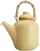 Signature Ceramic Teapot with Bamboo Handle and Infuser, Yellow