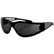 Bobster Shield II Adult Frameless Designer Sunglasses - Black/Smoke