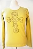 Gold Long-Sleeve T-Shirt with Cross