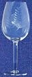 Individually Hand Etched Fern White Wine Glass 9" Set / 4