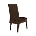 Soft Suede Short Dining Room Chair Slipcover - Chocolate