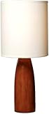 Normande HN1-1482 Flager 60-Watt Polyresin Wood-Look Table Lamp with Fabric Shade