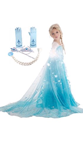 Frozen Inspired Dress (4-5 Years, 5-Piece Elsa)