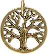 Small Round Open Design Textured TREE OF LIFE Pendant in Bronze for Men or Women, #7439