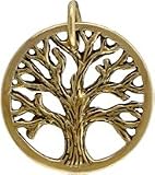 Small Round Open Design Textured TREE OF LIFE Pendant in Bronze for Men or Women, #7439