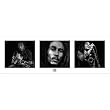 (12x36) Bob Marley (3 Shots, B&W) Music Poster Print