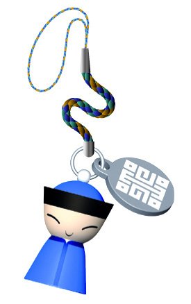 Alessi Mr. Chin Cell Phone Charm Blue