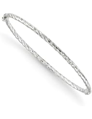 Leslies 14k White Gold 2.35mm Twist Hinged Bangle