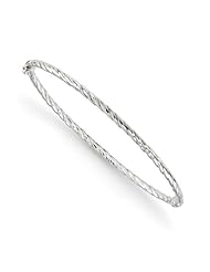 14k White gold Leslies 2.35mm Twist Hinged Bangle