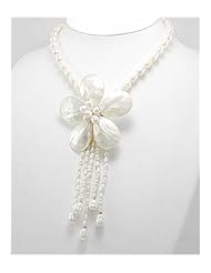 Flower Mother of Pearl Necklace In Sterling Silver