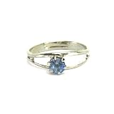 Rhinestone Adjustable Birthstone Fashion Ring for December, Blue Zircon