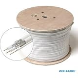Steren 500' RG-6 UL/CM Dual Coaxial Cable With Ground Wire - White