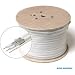 Steren 500' RG-6 UL/CM Dual Coaxial Cable With Ground Wire - White