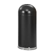 Safco(R) Dome-Top Receptacle With Open Lid, 15 Gallons, Black