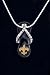 Fleur de Lis Flip Flop Pendant Charm Black with 18 Sterling Silver Chain New Orleans Saints
