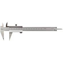Mitutoyo 536-121 Vernier Caliper, Stainless Steel, Narrow Tip Jaw, 0-150mm Range, +/-0.05mm Accuracy, 0.05mm Resolution
