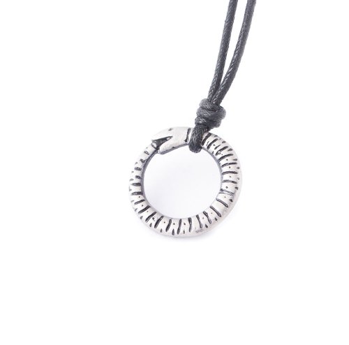 VietguildOuroboros Serpent Snake Silver Pewter Charm Necklace Pendant Jewelry