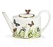 Wings Of Grace Porcelain Butterfly Teapot With Gold Trim For Fine Dining,Home Decor And Collectors