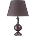 Royce Lighting Portable Lamp Collection 1-Light Table Lamp, Gloss Black Cherry Finish with Dark Chocolate Linen Shade