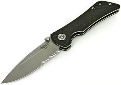 Southern Grind Spider Monkey Folding Knife Partially Serrated Drop Point - Tumbled Satin Finish SGSMSEDP-SAT