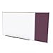 Ghent SPC48C-V-187 4 ft. x 8 ft. Style C Combination Unit - Porcelain Magnetic Whiteboard and Vinyl Fabric Tackboard - Berry