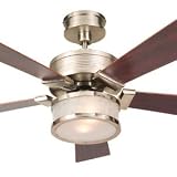 East Side Ceiling Fans Brushed Nickel Finish with Clear Sanded Glass